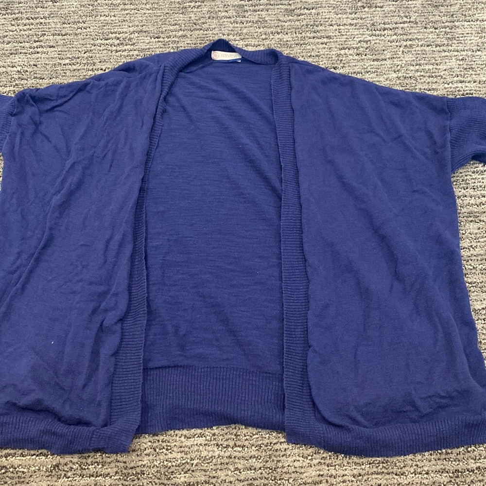 Pending- Nice blue short sleeved open cardigan